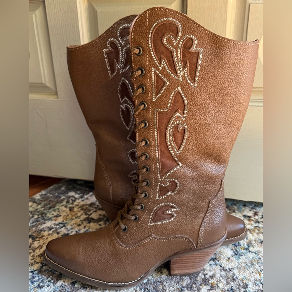 Dingo San Miguel Lace Up Boots with Western Embroidery